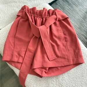Aritzia Wilfred Coral Paper Bag Shorts